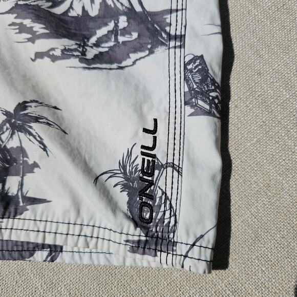 O'neill Surf Swim Shorts White and Black Shorts Size Medium Print - Picture 5 of 10